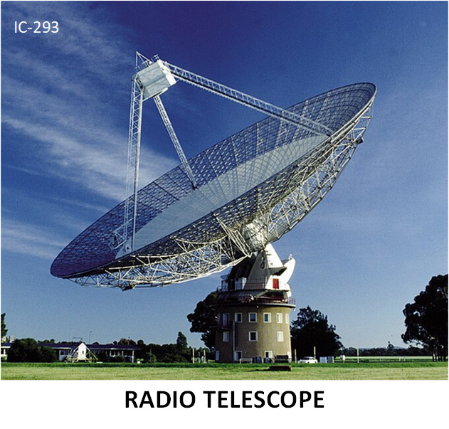 radio telescope pointing up at the sky